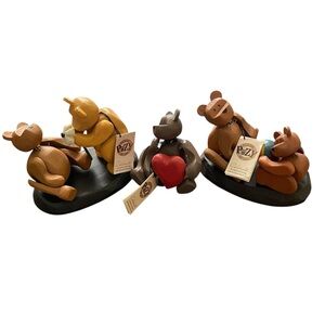 Pozy Bears wood crafted Bear Figurines